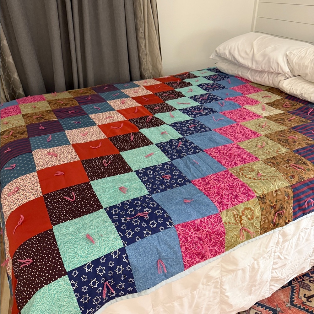 Cottagecore Handmade Cotton New Patchwork Quilt. 84x70